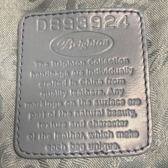 Brighton Women’s Embossed Croc Patent Shiny Leather Shoulder Bag Golden Brown - Picture 3 of 12